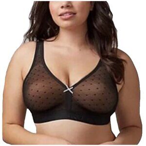 Cacique Lane Bryant Womens Bra Cotton Unlined No Wire Size 40C Black